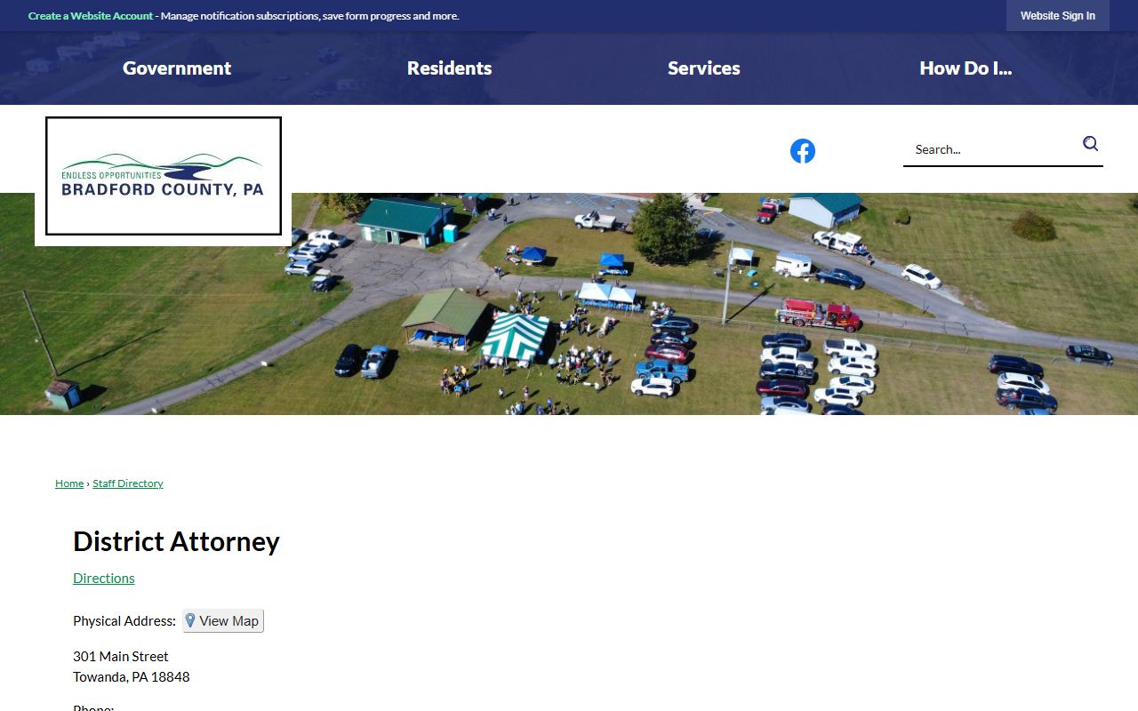 Bradford County criminal court records district attorney directory