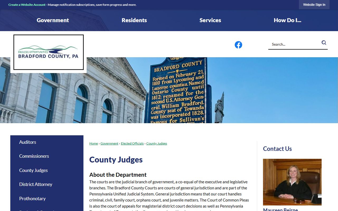 Bradford County court records county judges information