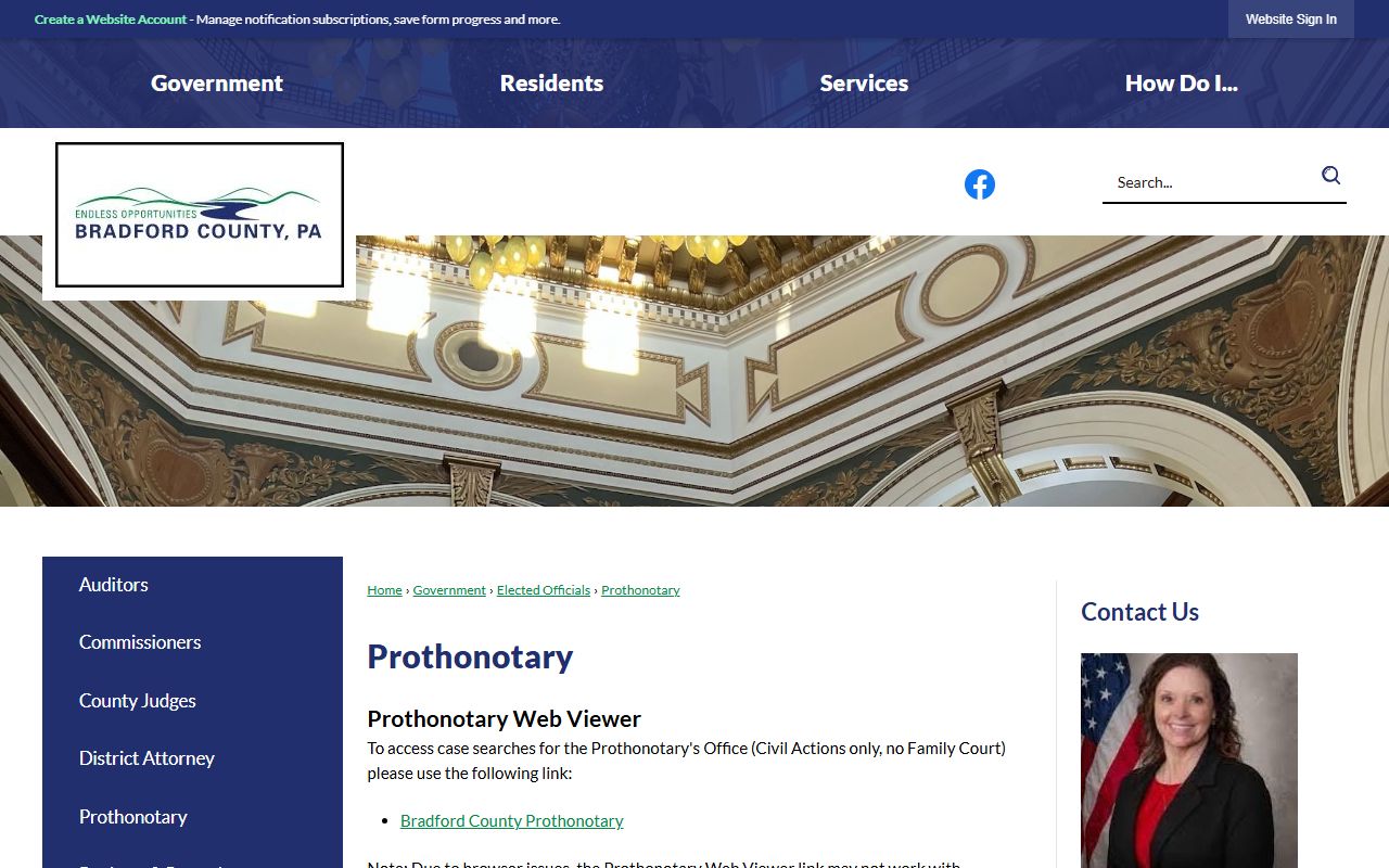 Bradford County court records Prothonotary civil viewer