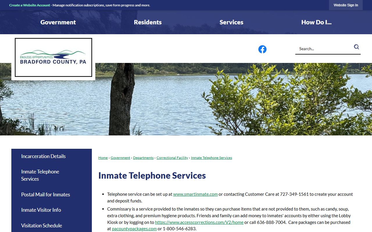Bradford County inmate records phone and deposits