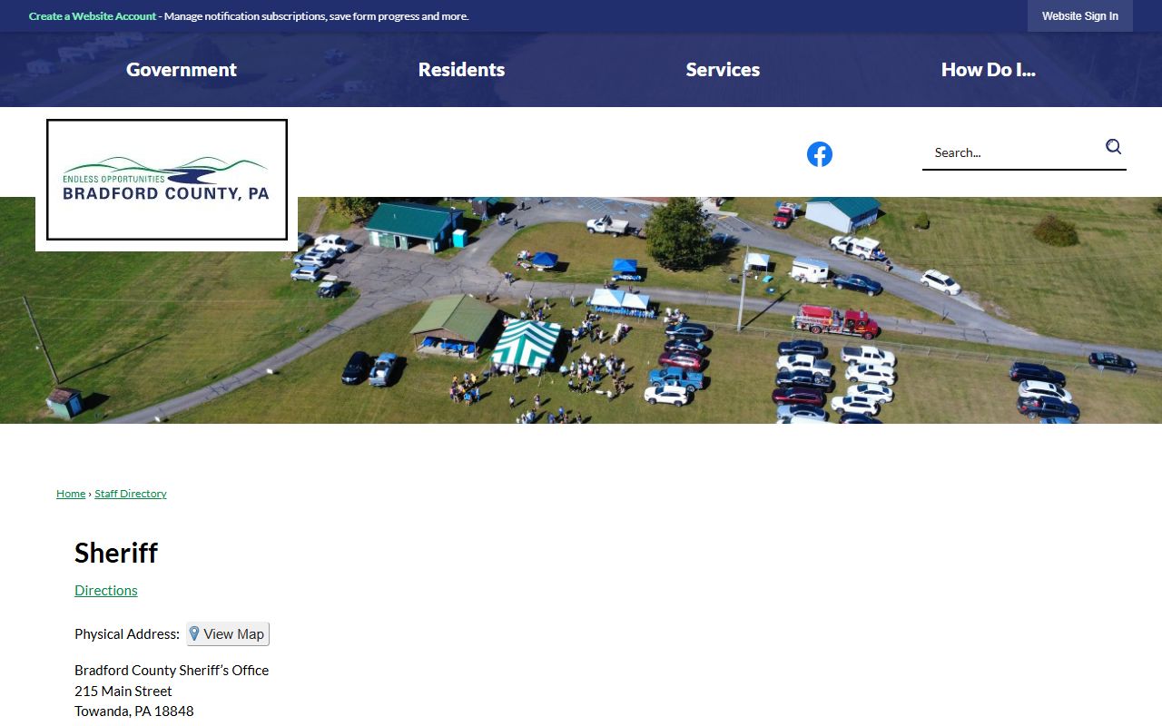 Bradford County warrant records sheriff directory